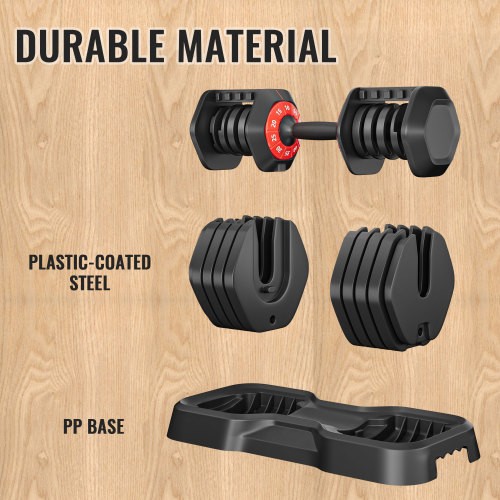 Adjustable Dumbbell Set - 10-in-1 Quick-Adjust System (55 lbs)