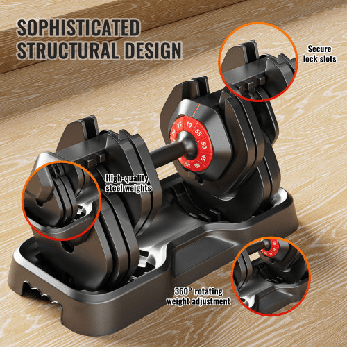 Adjustable Dumbbell Set 55 lbs | 10-in-1 Quick-Adjust Home Gym | ZNETICS - Znetics -- 10 in 1 Dumbbell - 55 lb Dumbbells -- adjustable dumbbells