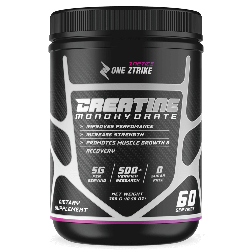 Creatine Monohydrate Ultramicronized | 5g Per Serving, 60 Servings | ONE ZTRIKE by ZNETICS - Znetics - 60 Servings Creatine
