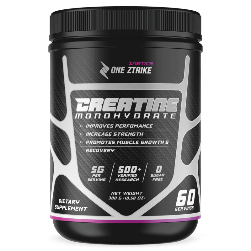 Creatine Monohydrate Ultramicronized | 5g Per Serving, 60 Servings | ONE ZTRIKE by ZNETICS - Znetics - 60 Servings Creatine
