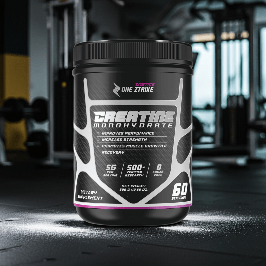 Creatine Monohydrate Ultramicronized | 5g Per Serving, 60 Servings | ONE ZTRIKE by ZNETICS - Znetics - 60 Servings Creatine