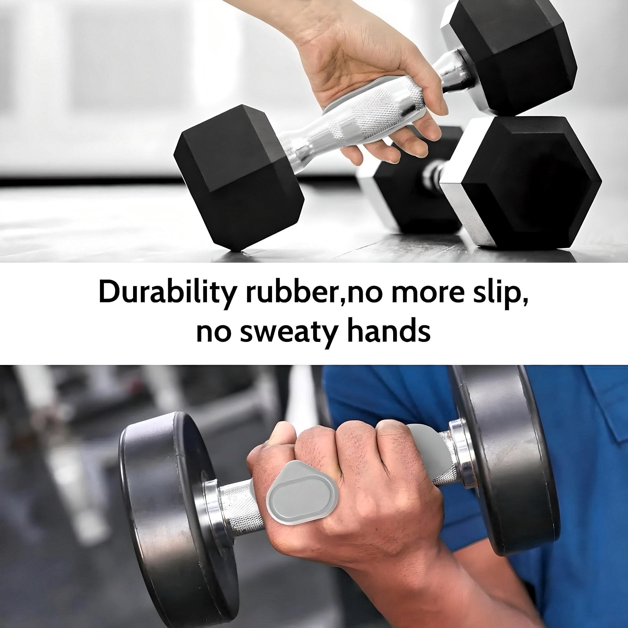 GripFlex® Silicone Hand Grips | Non-Slip Weightlifting Grip Pads | ZNETICS - Znetics - A59F231205744CDCBC4237320CF252FE475354740 - GRAY -- -- - Barbell Grip Pads - Callus Protection GymCrossFit Grip Pads