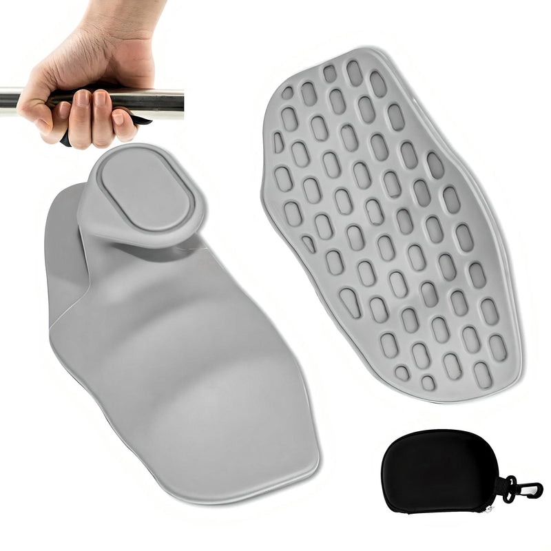 GripFlex® Silicone Hand Grips | Non-Slip Weightlifting Grip Pads | ZNETICS - Znetics - A59F231205744CDCBC4237320CF252FE475354740 - GRAY -- -- - Barbell Grip Pads - Callus Protection GymCrossFit Grip Pads