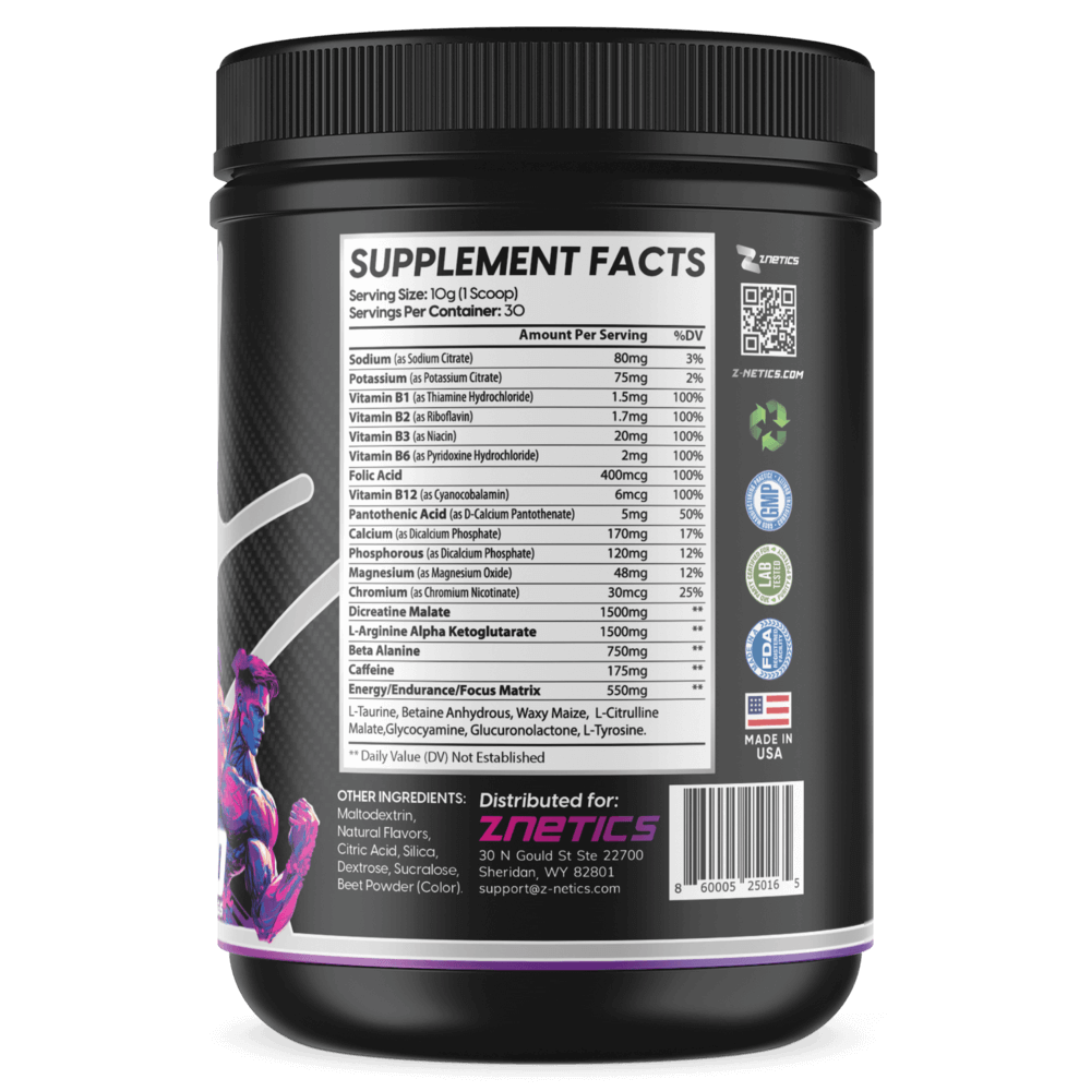 Ultra Concentrate Pre-Workout Watermelon | High Stimulant Energy & Focus | ONE ZTRIKE by ZNETICS - Znetics - Best Pre-Workout for Athletes