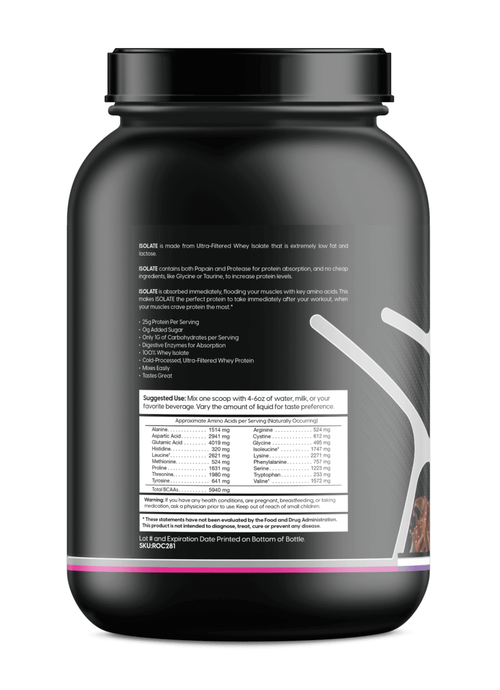 Whey Isolate Protein Chocolate 2LB | 25g Protein, Zero Sugar | ONE ZTRIKE by ZNETICS - Znetics | Chocolate