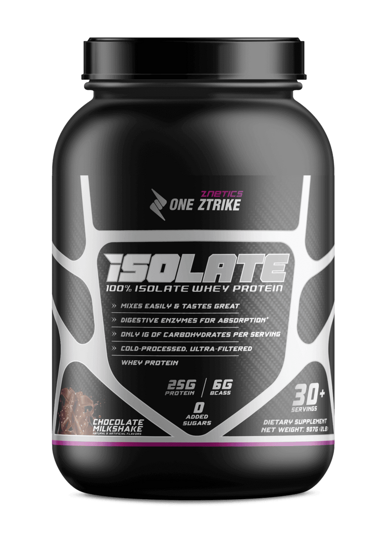 Whey Isolate Protein Chocolate 2LB | 25g Protein, Zero Sugar | ONE ZTRIKE by ZNETICS - Znetics | Chocolate