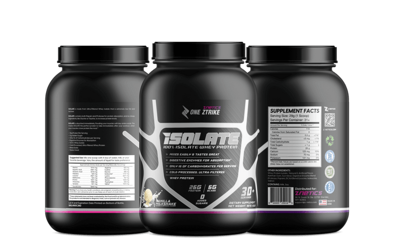 Whey Isolate Protein Vanilla 2LB | 26g Protein, Zero Sugar |  - Znetics 26g ProteinClean Protein PowderGluten Free Protein