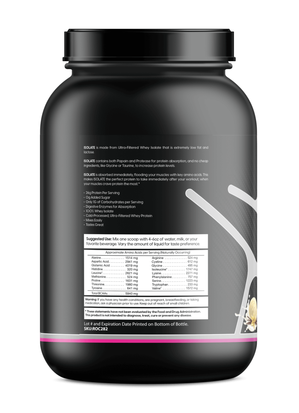 Whey Isolate Protein Vanilla 2LB | 26g Protein, Zero Sugar |  - Znetics 26g ProteinClean Protein PowderGluten Free Protein